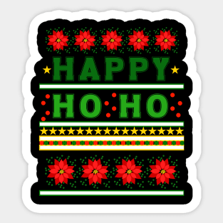 Ugly Christmas Sweater Happy HO HO Sticker